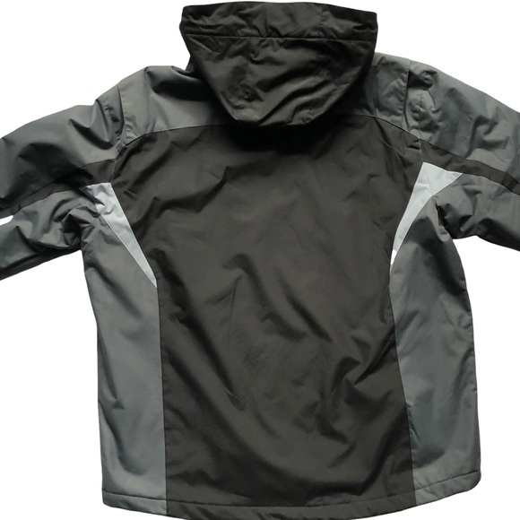 FREE COUNTRY Men’s Lined Jacket Large Black Gray EUC  Water Repellant - Picture 12 of 16